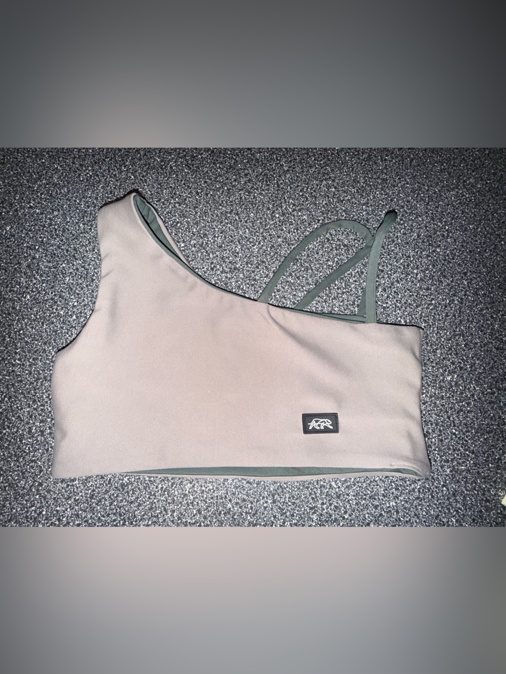 Tiger Friday Tan/Olive Green Dance Bra, Reversible Size Child Medium